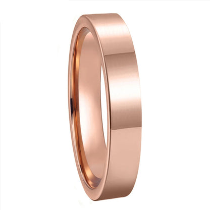 Flat Polished Rose Tungsten Carbide Wedding Band 