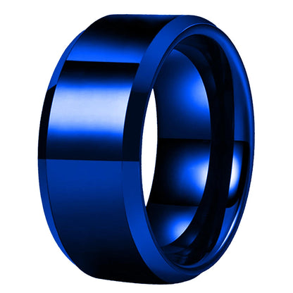 12mm Stepped Beveled Tungsten Wedding Band