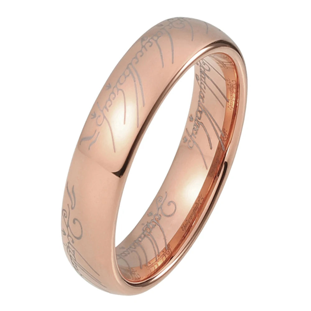 Engraved Tungsten Wedding Band.