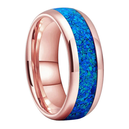 Tungsten Blue Opal Ring