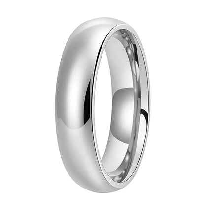 Dome Polished Silver Tungsten Carbide Ring — The Polar