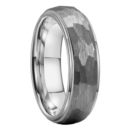 Hammered Tungsten Carbide Ring