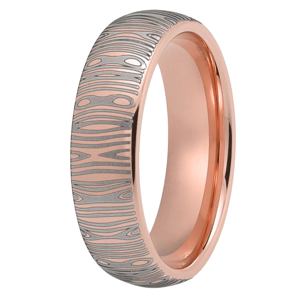 6mm Damascus Tungsten Ring