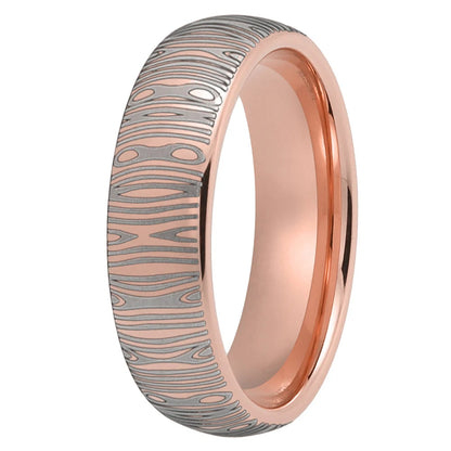 6mm Damascus Tungsten Ring
