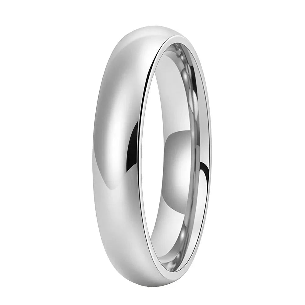 Dome Polished Silver Tungsten Carbide Ring — The Polar