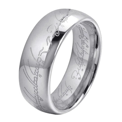 Engraved Tungsten Wedding Band 