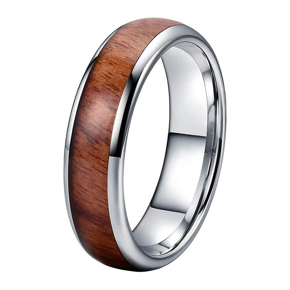 Tungsten Koa Wood Ring 