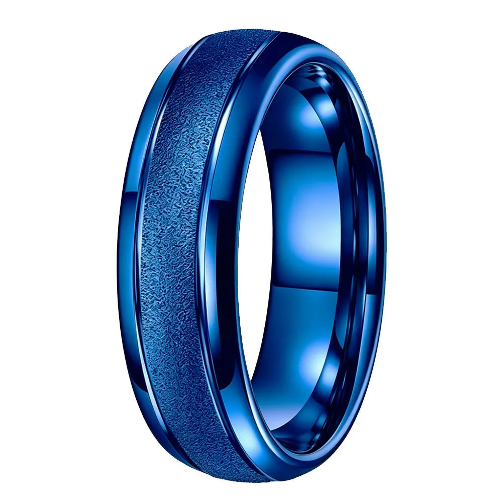 Sandblasted Tungsten Ring 