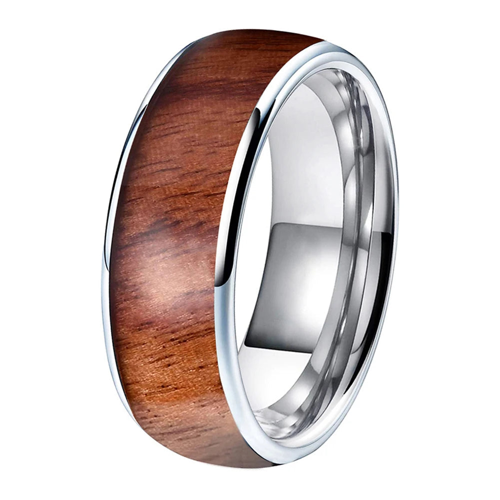 Tungsten Koa Wood Ring 