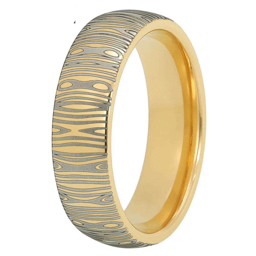 6mm Damascus Tungsten Ring