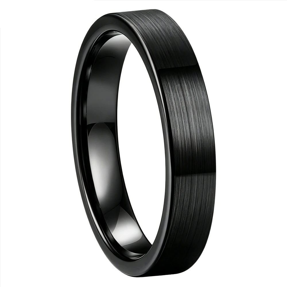 4mm Black Tungsten Ring 