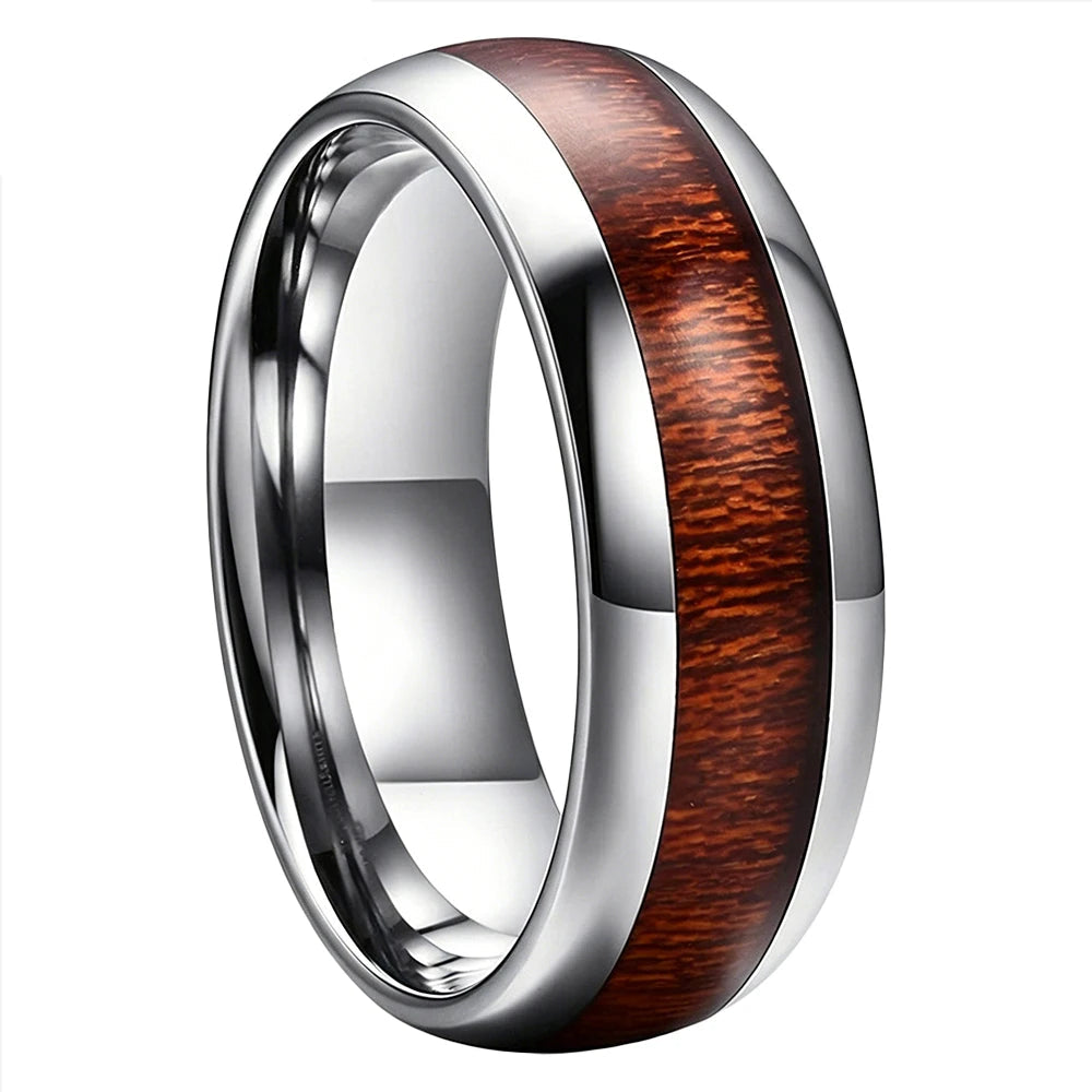Tungsten Wood Wedding Ring 