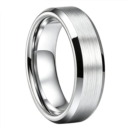 Tungsten Silver Brushed Wedding Band 