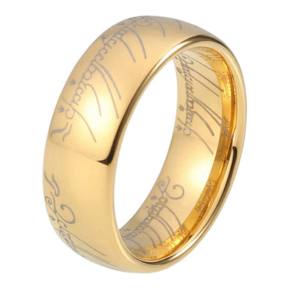 Engraved Tungsten Wedding Band 