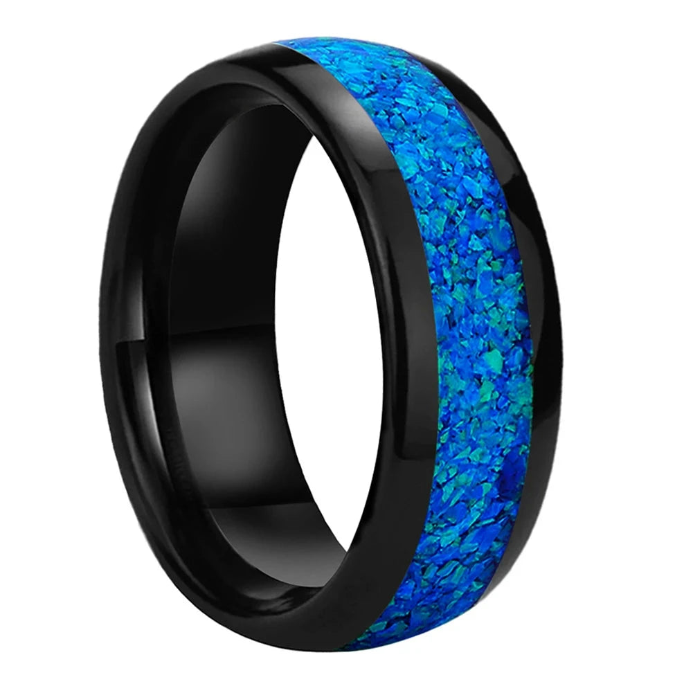 Tungsten Blue Opal Ring