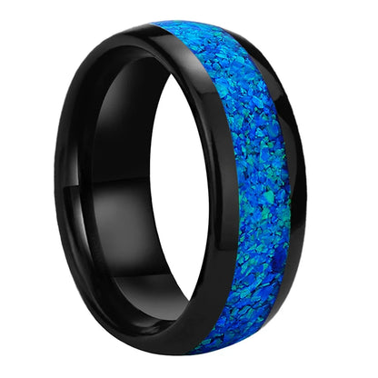 Tungsten Blue Opal Ring