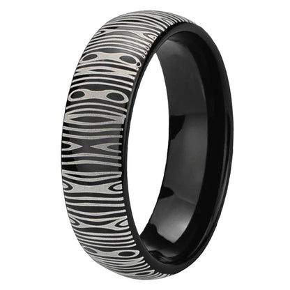 6mm Damascus Tungsten Ring