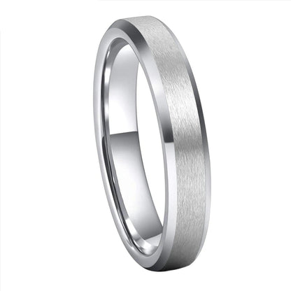 4mm Silver Tungsten Ring 