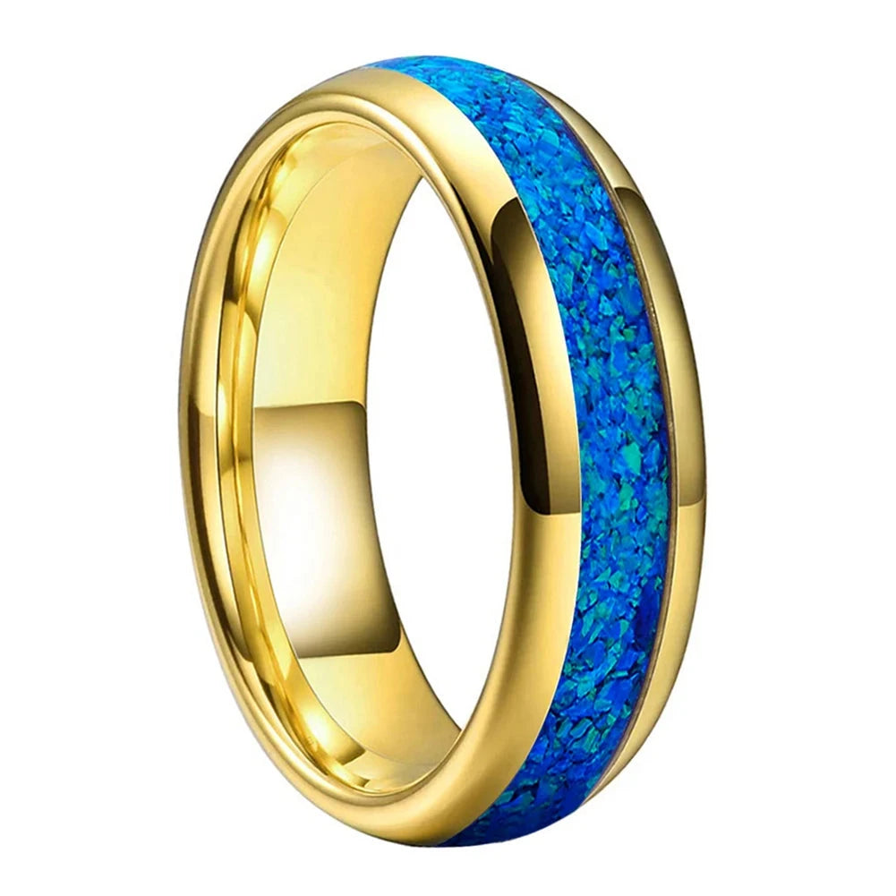 Tungsten Blue Opal Ring.