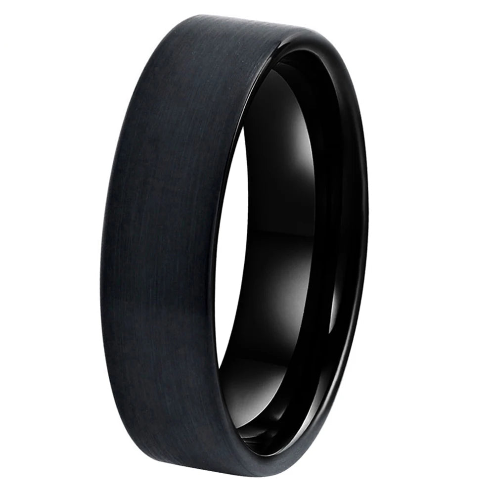 6mm Black Tungsten Wedding Band