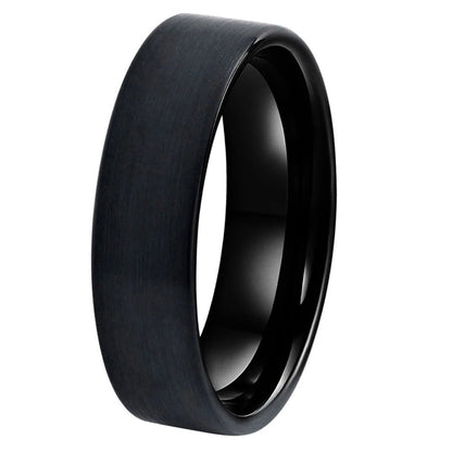 6mm Black Tungsten Wedding Band