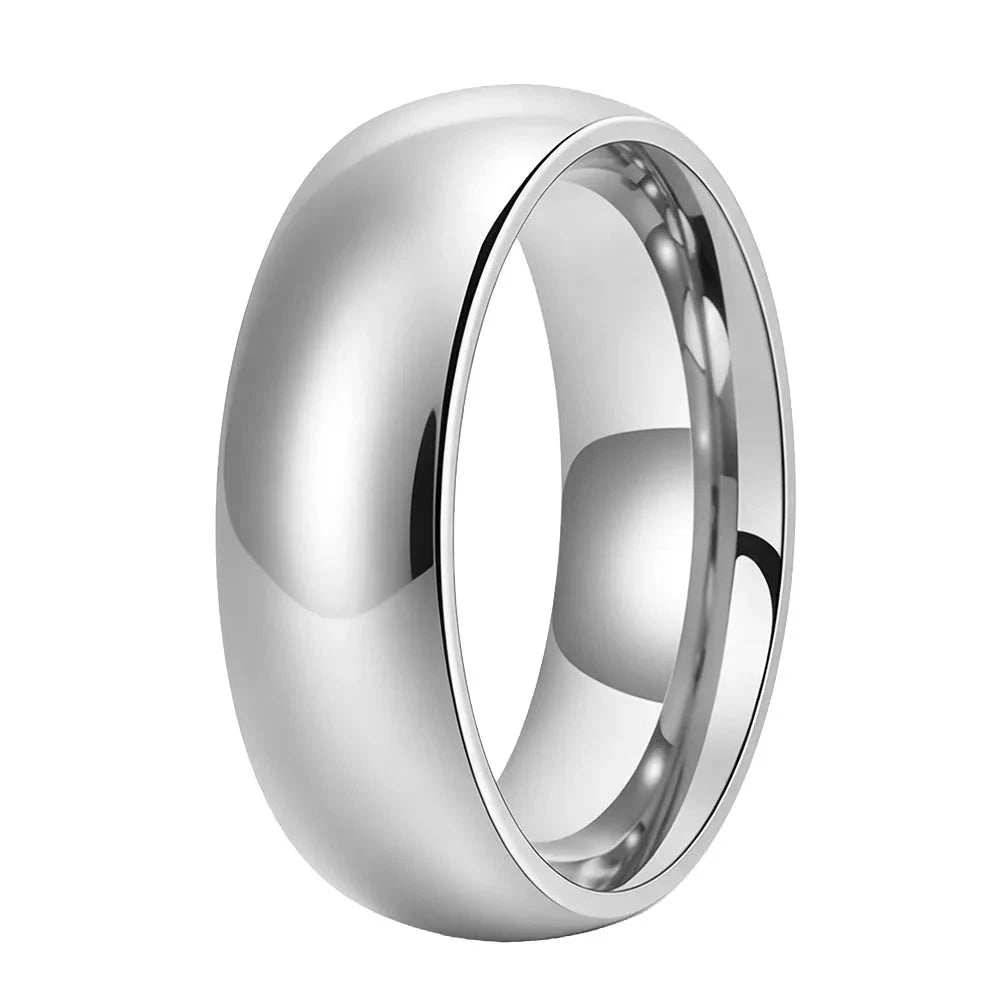 Dome Polished Silver Tungsten Carbide Ring — The Polar
