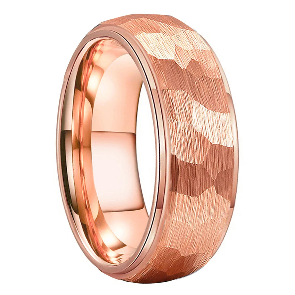 Hammered Tungsten Carbide Ring