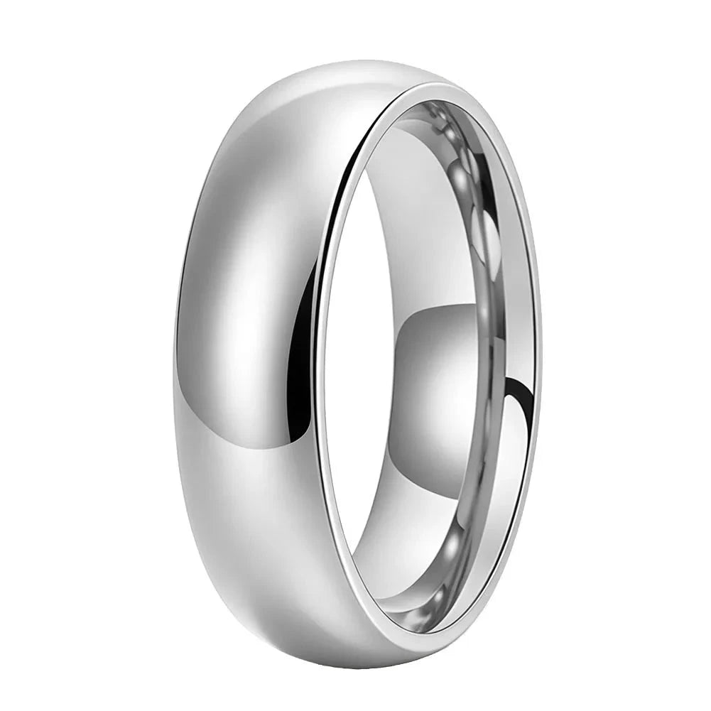 Dome Polished Silver Tungsten Carbide Ring — The Polar
