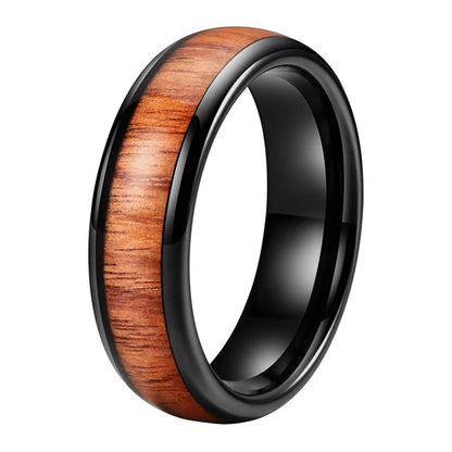 Tungsten Koa Wood Ring 