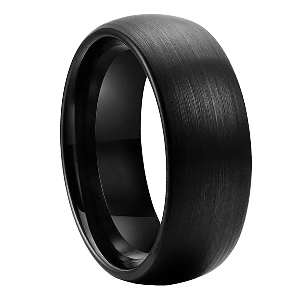 Brushed Dome Tungsten Carbide Wedding Band 