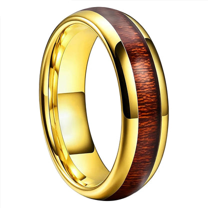 Tungsten Wood Wedding Ring 