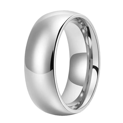 Dome Polished Silver Tungsten Carbide Ring — The Polar