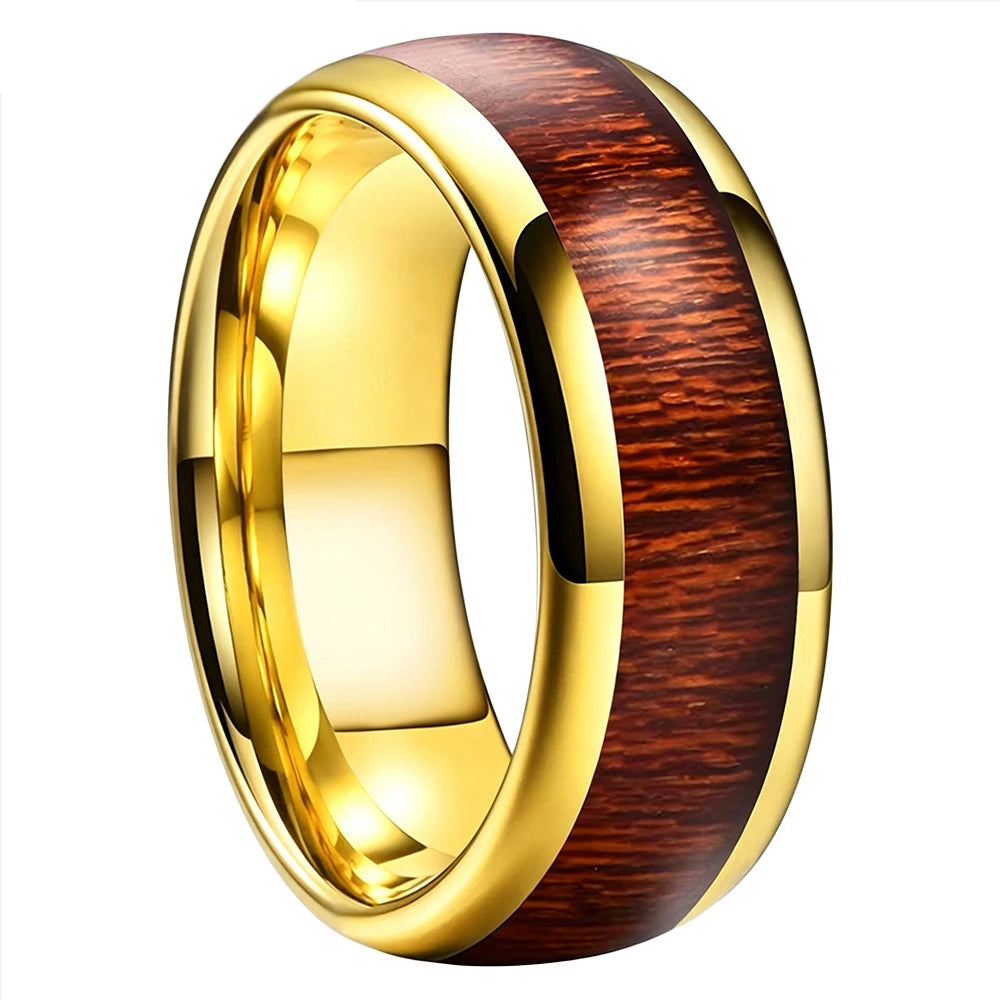 Tungsten Wood Wedding Ring 