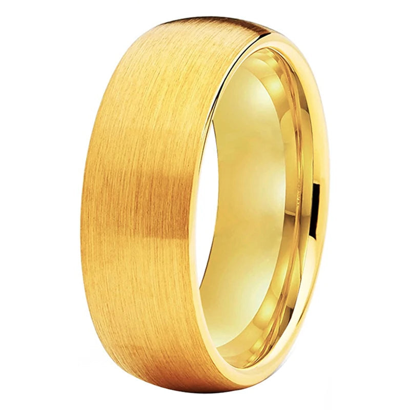 Brushed Dome Tungsten Carbide Wedding Band 