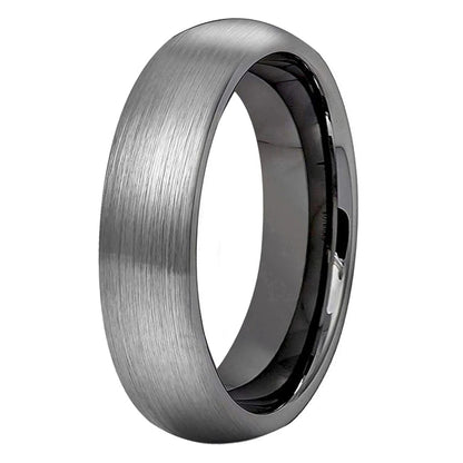Silver and Gunmetal Tungsten Ring 