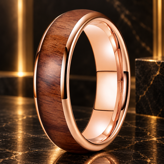 Tungsten Koa Wood Ring 