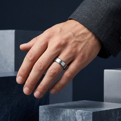 Tungsten Silver Brushed Wedding Band