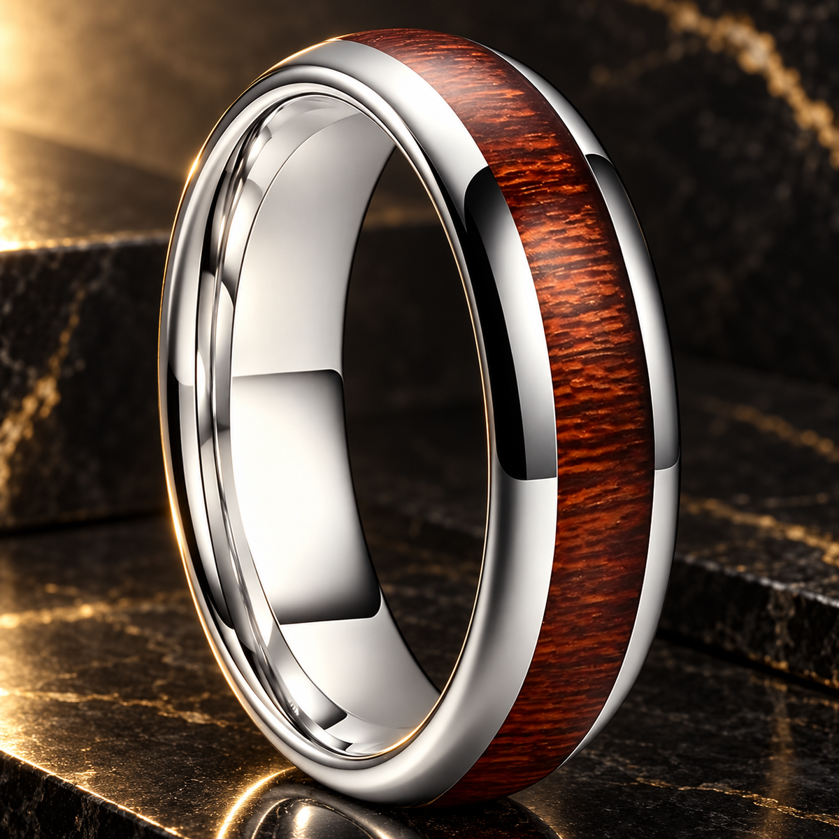 Tungsten Wood Wedding Ring