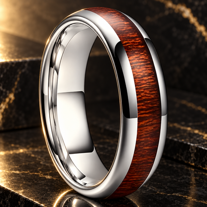 Tungsten Wood Wedding Ring