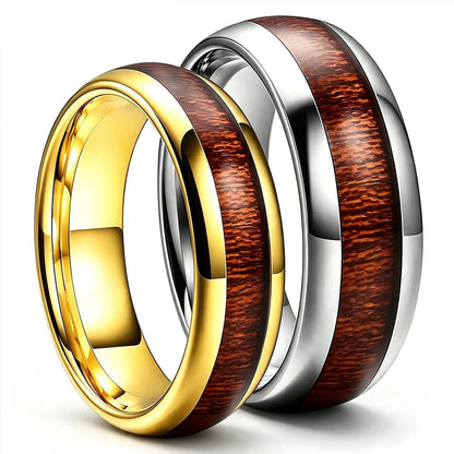 Tungsten Wood Wedding Ring 