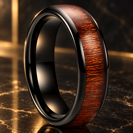 Tungsten Wood Wedding Ring