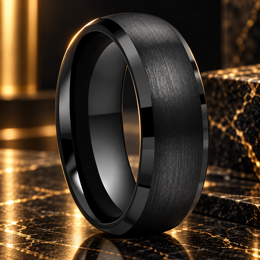 Tungsten Carbide Beveled Wedding Band
