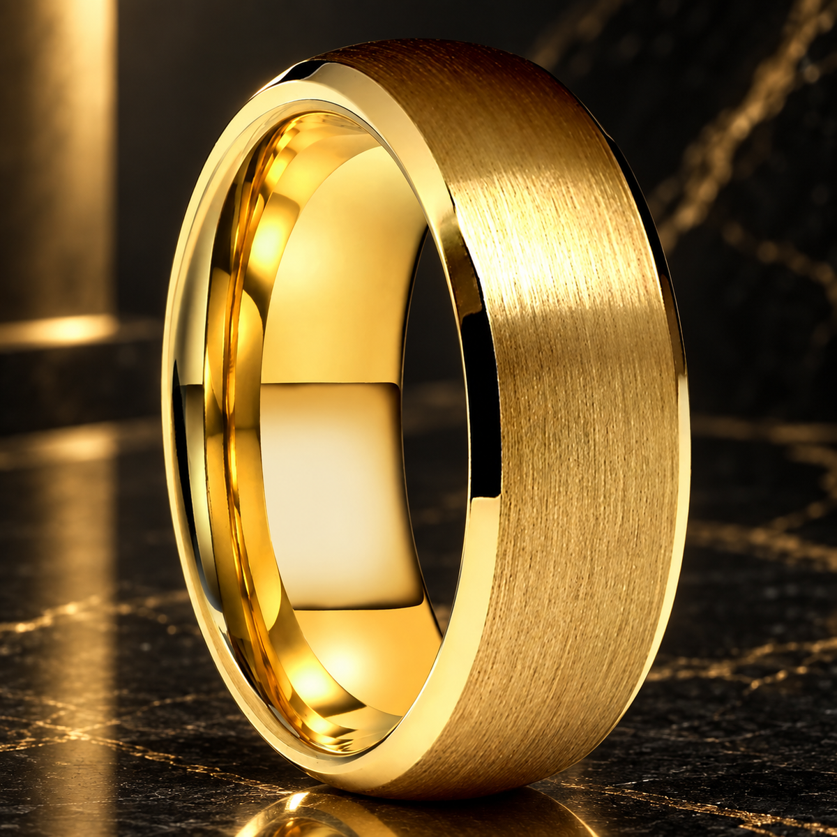 Tungsten Carbide Beveled Wedding Band