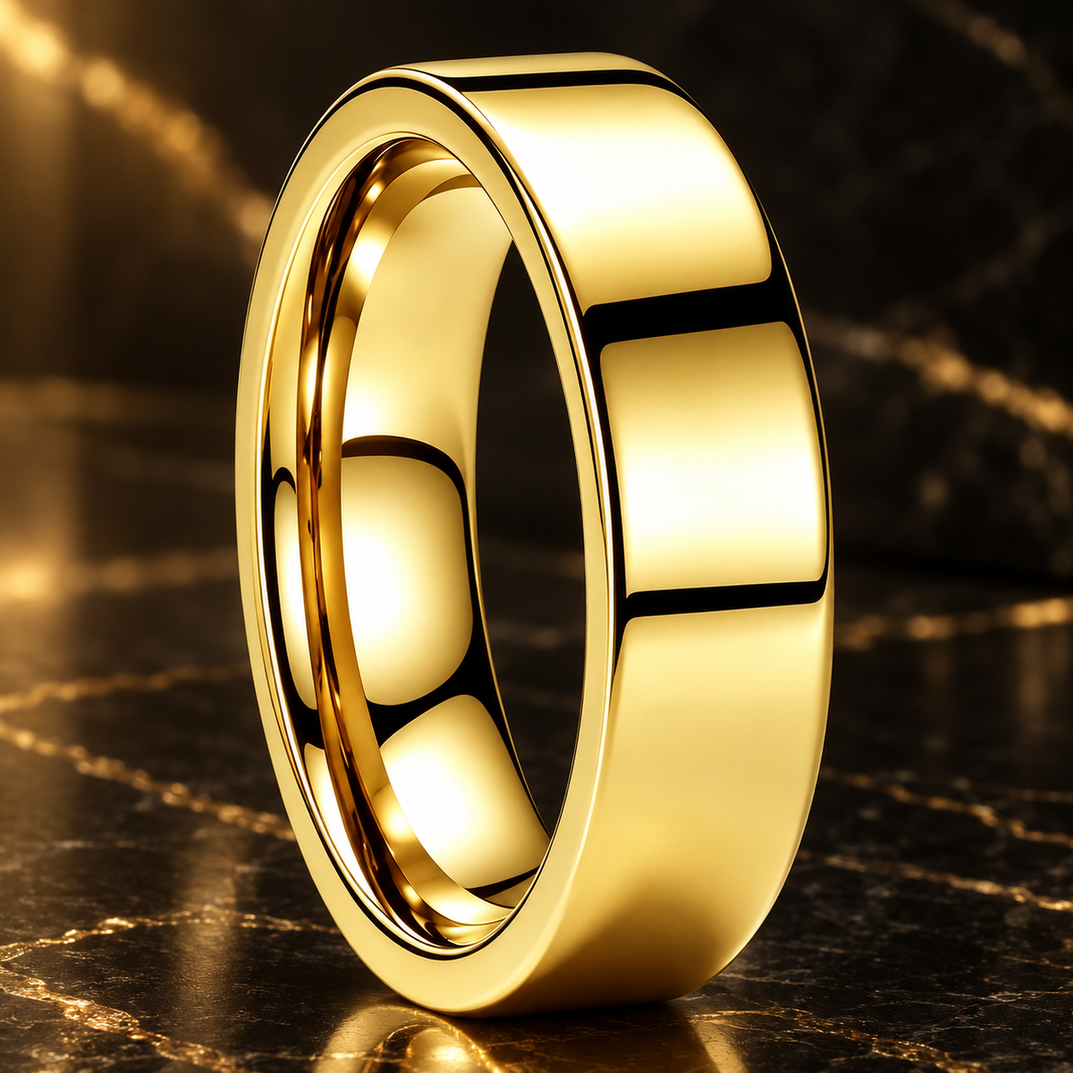 Tungsten Carbide Flat Wedding Ring