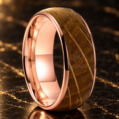 Tungsten Carbide Whiskey Barrel Wedding Ring