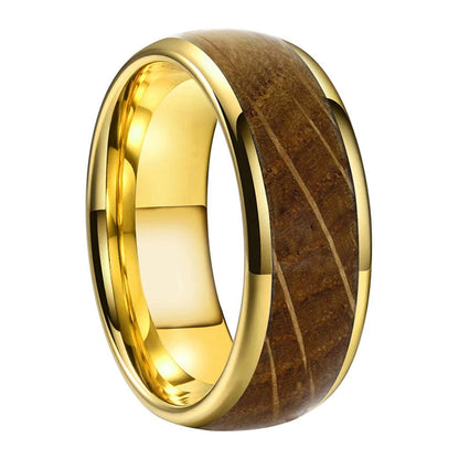 Tungsten Carbide Whiskey Barrel Wedding Ring