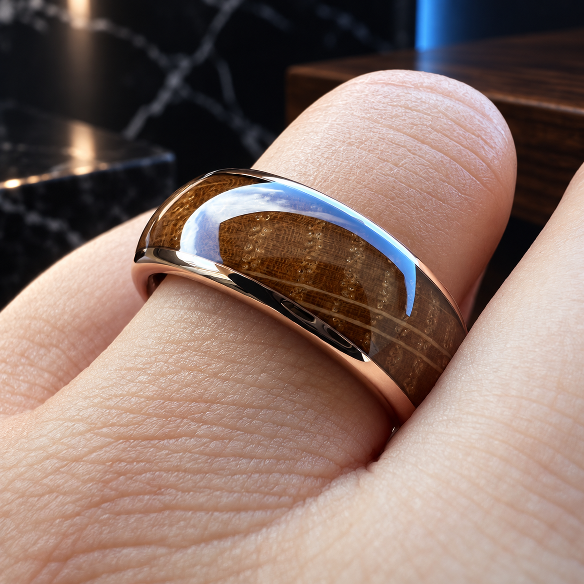 Tungsten Carbide Whiskey Barrel Wedding Ring — The Single Barrel