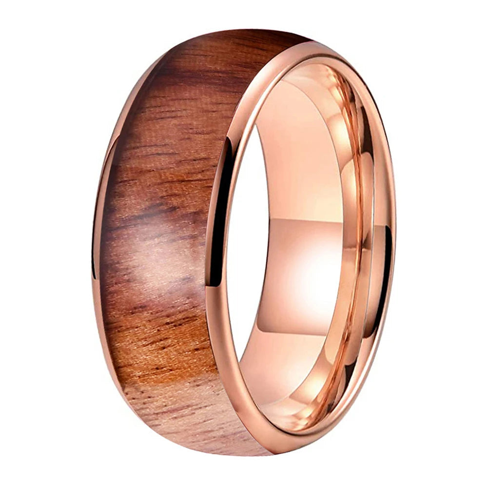 Tungsten Koa Wood Ring 