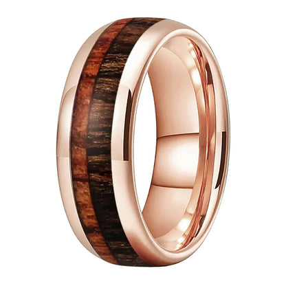 Tungsten Ring With Wood Inlay 