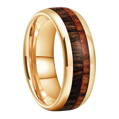 Tungsten Ring With Wood Inlay 